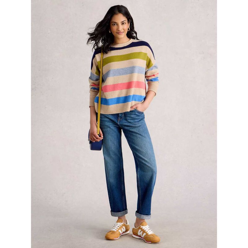 White Stuff Kitty Stripe Cashmere Jumper image number 3